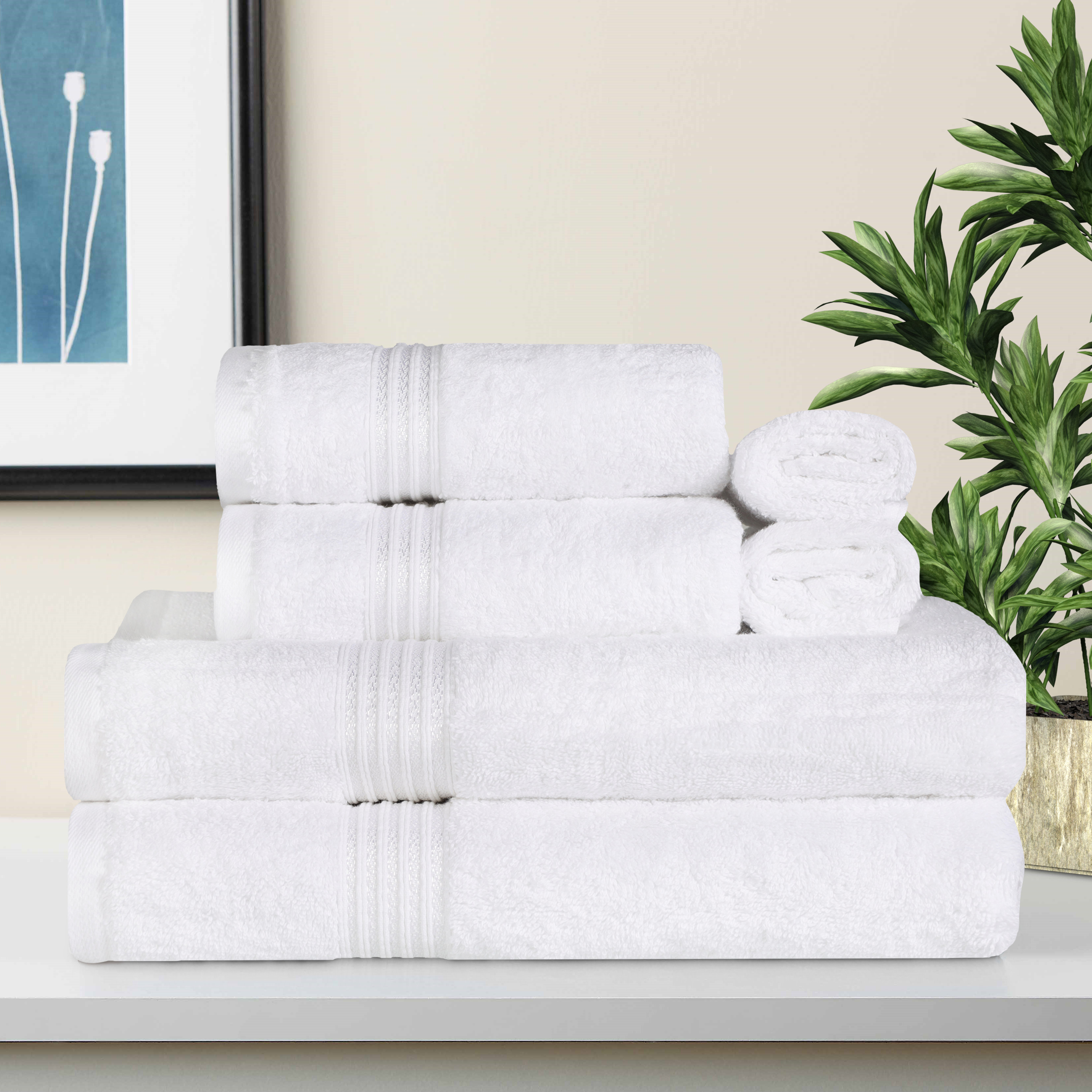 Bath & Bath Sheet Towel MARIE ADAMS  7 Pieces Towel Set 100 % Cotton Face Hand 
