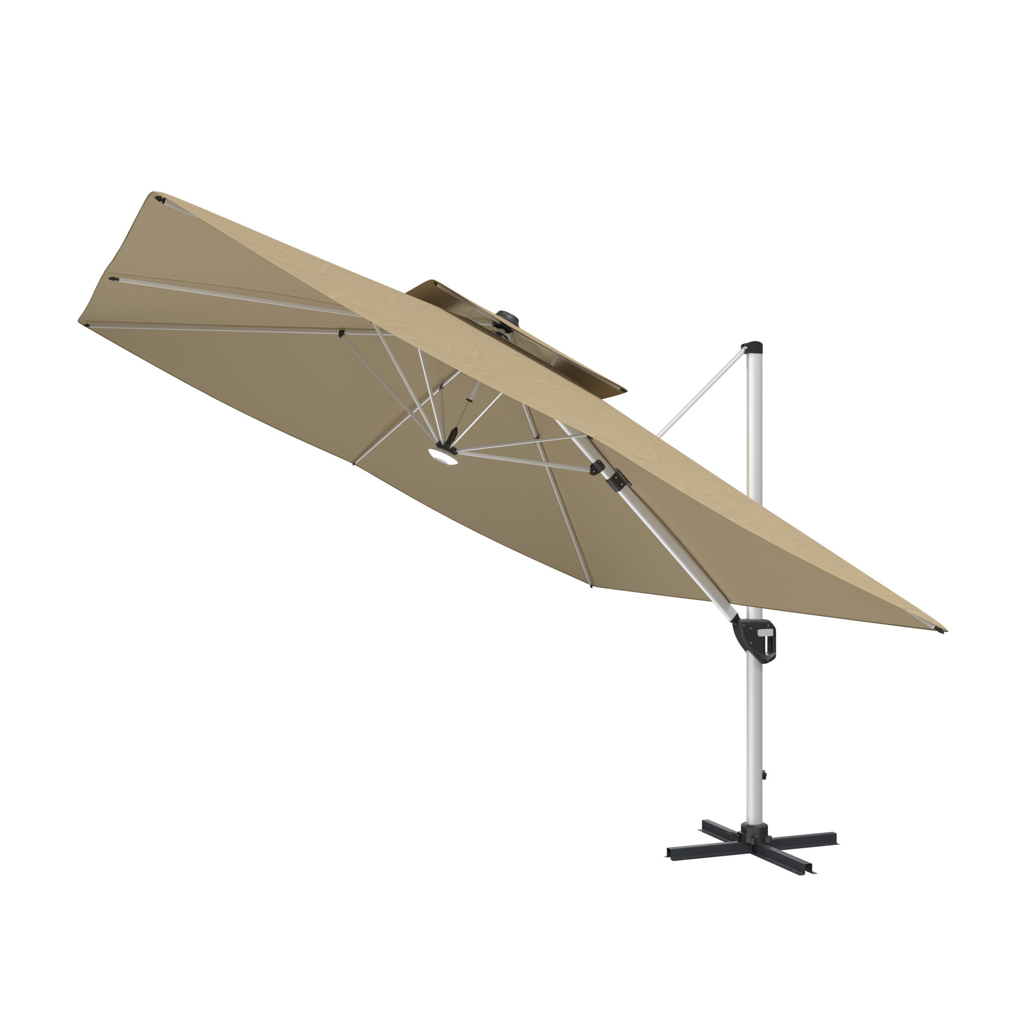 CASAINC Aleksandur 130'' Square Lighted Cantilever Umbrella Wayfair