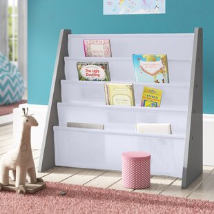 Solid Wood Kids Bookcase Book Shelf Sling Storage Rack Organizer Display Holder 