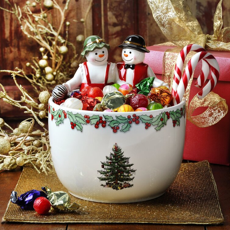 Spode Christmas Tree Figural Mr. and Mrs. Snowman Dining Bowl & Reviews ...