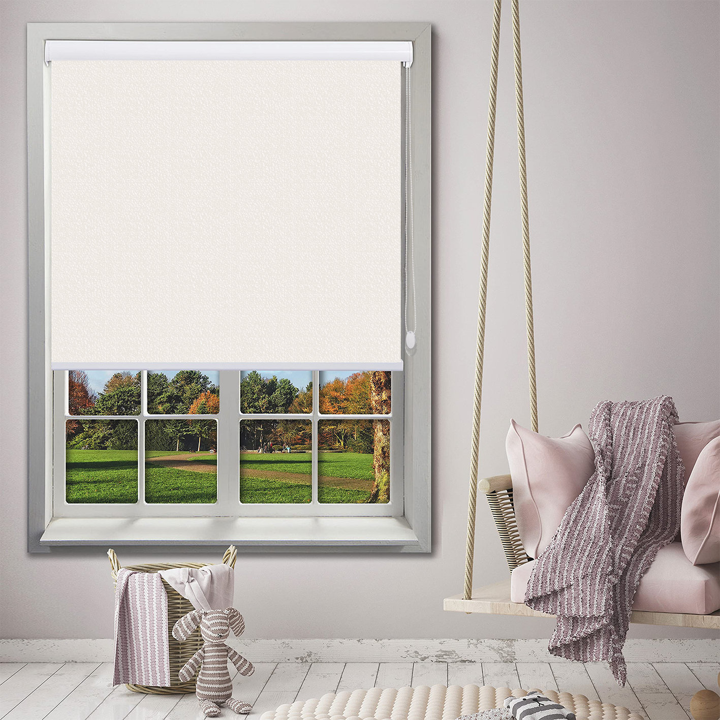 Symple Stuff Blackout White Roller Shade | Wayfair