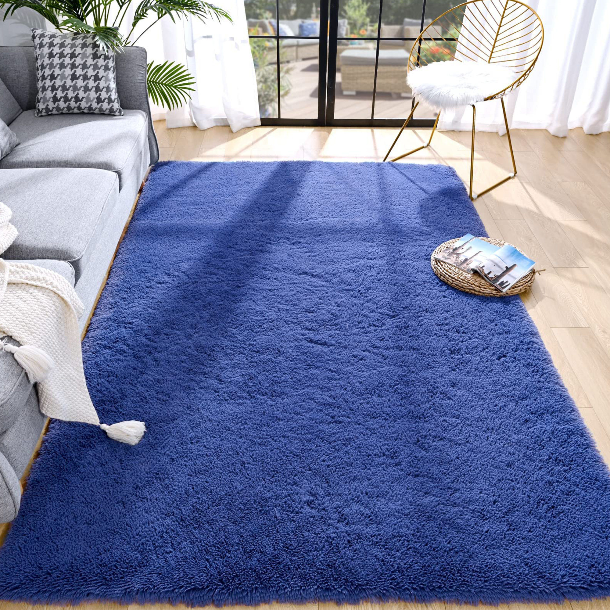 Everly Quinn Soft Shaggy Rug, Fluffy Rugs For Bedroom, Fuzzy Shag Area
