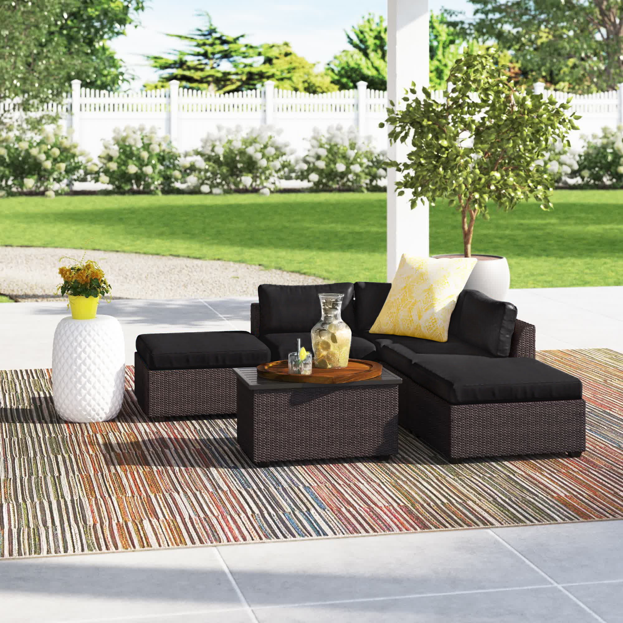 Sol 72 Outdoor™ Fernando 6 Piece Sectional Seating Group with Cushions
