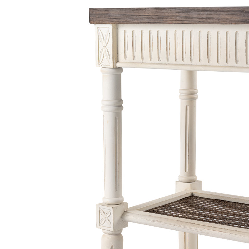 One Allium Way® Psomas Rustic Farmhouse Square End Table, Distressed ...