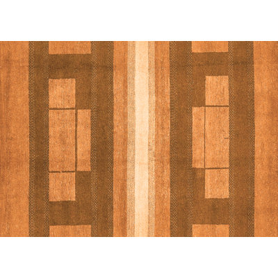Cumberbatch Abstract Machine Woven Chenille/Polyester Area Rug in Orange/Brown -  Hokku Designs, B48B6E64D7A942E09F9474A20C3E3F96