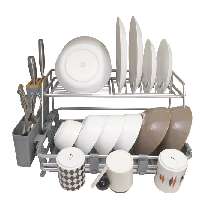 eModern Decor Cozyblock Aluminum 2-Tier Dish Rack & Reviews | Wayfair