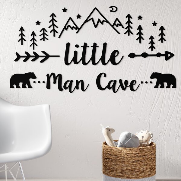 Baby Boys Room Wall Decor for Kids Little Man Cave - 2 Toddler Boys 10x5 Inches PVC Hanging Plaque Gift Putuo Decor Little Man Cave Sign