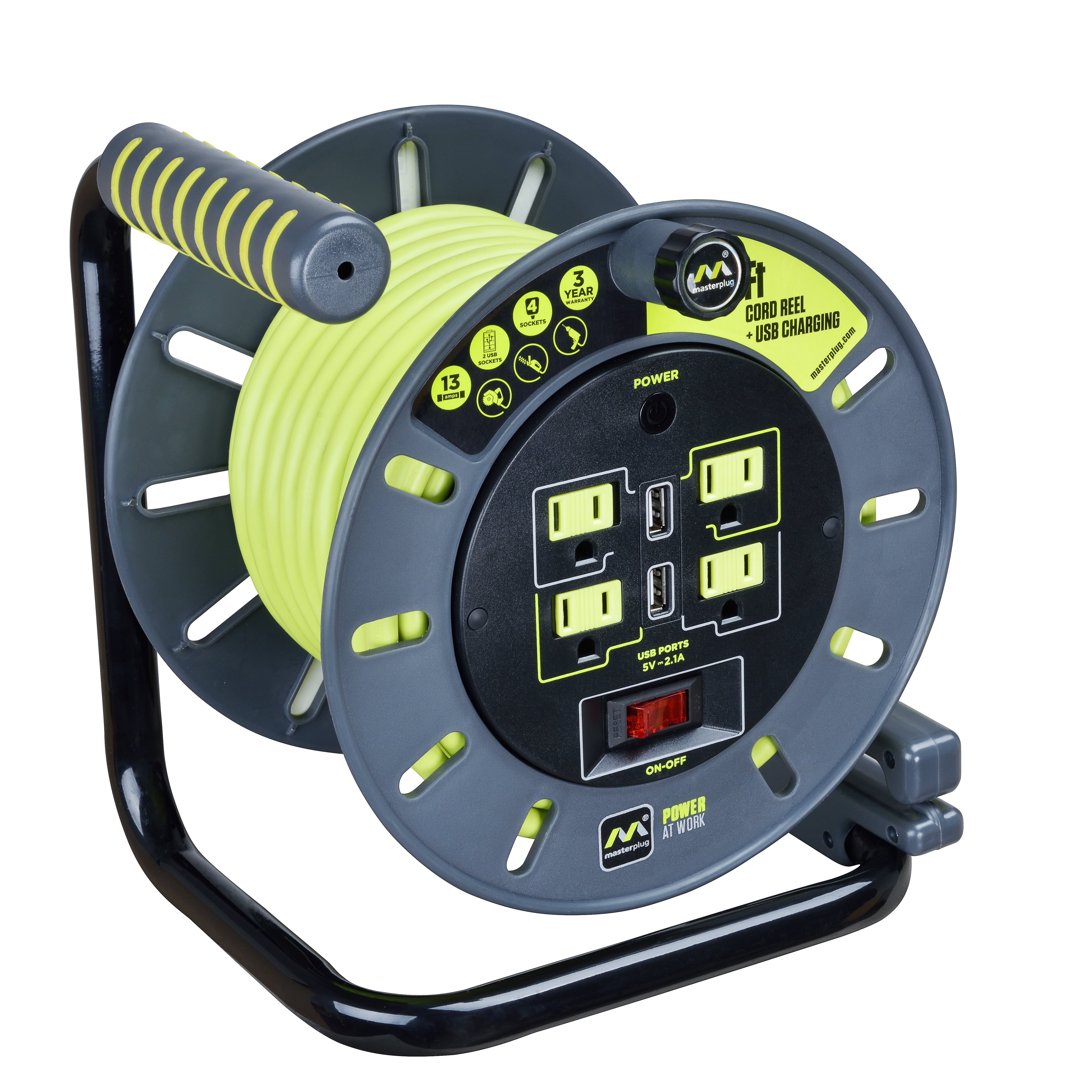 Luceco Masterplug 50Ft Extension Cord Reel W USB & Reviews Wayfair Canada