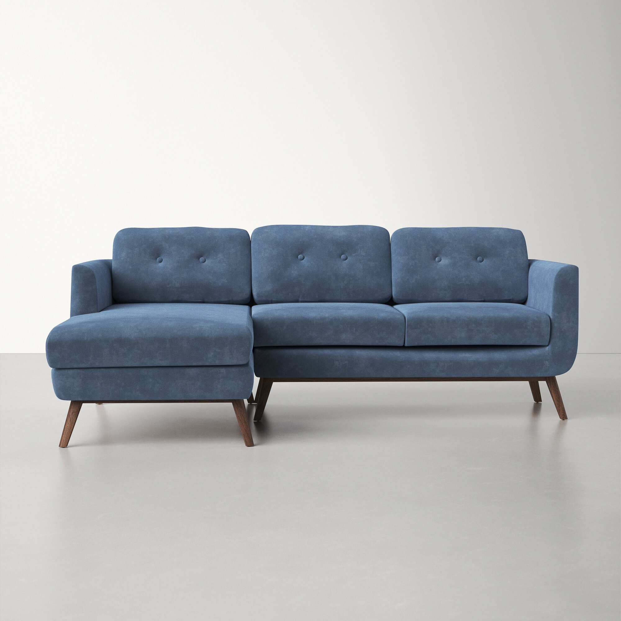 Gia 86.61″ Wide Velvet Reversible Sofa & Chaise