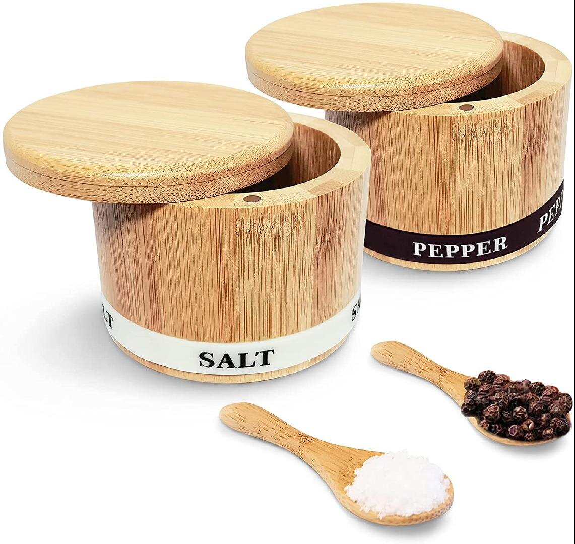 set Of 2 Salt And Pepper Storage Tins 