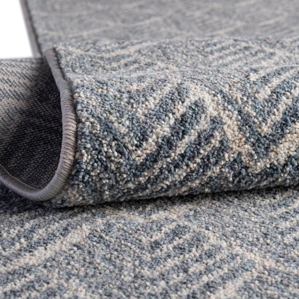 Everly Quinn Jera Performance Harbor Blue Rug & Reviews | Wayfair