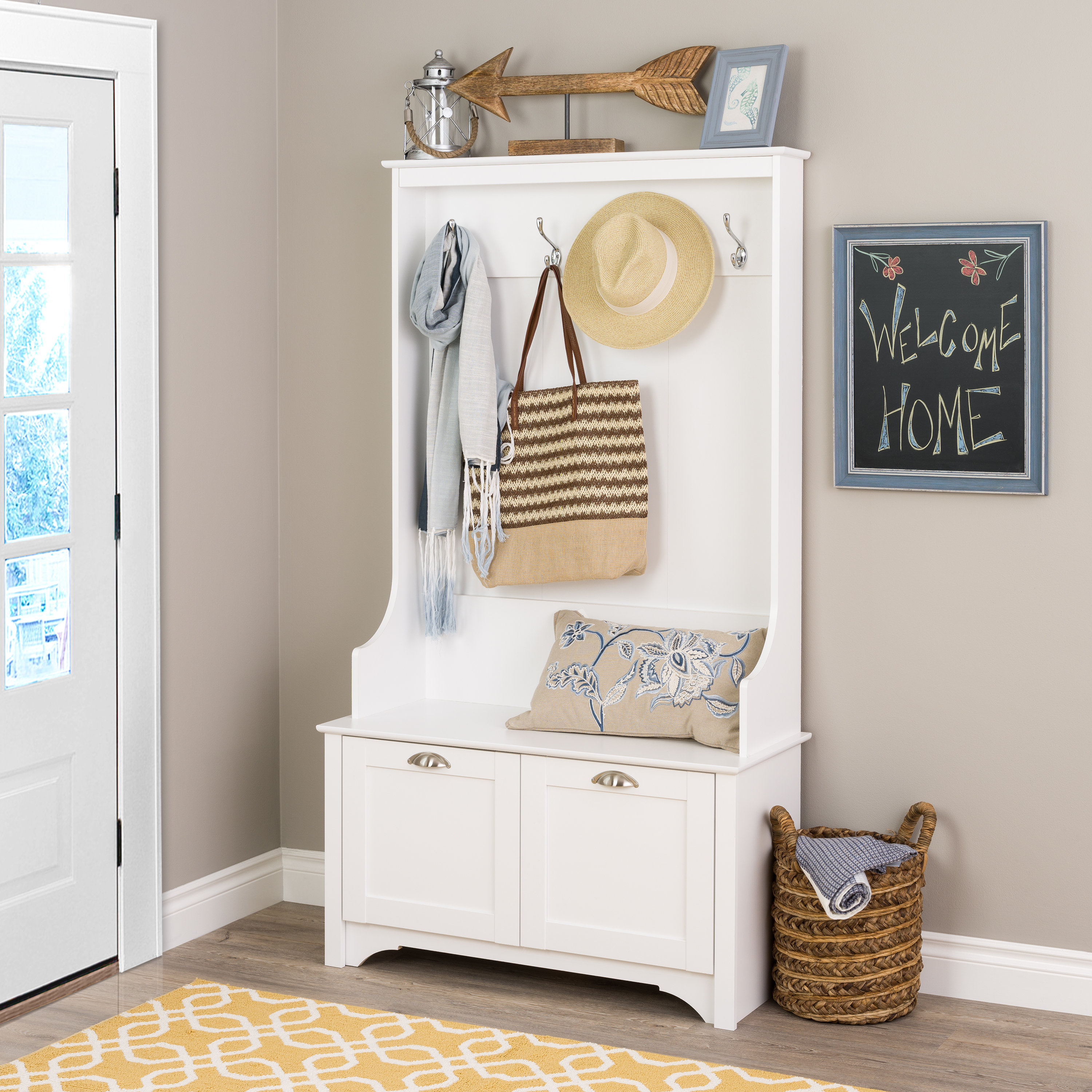 Gracie Oaks Wesson 38'' Wide Hall Tree with Bench & Reviews Wayfair