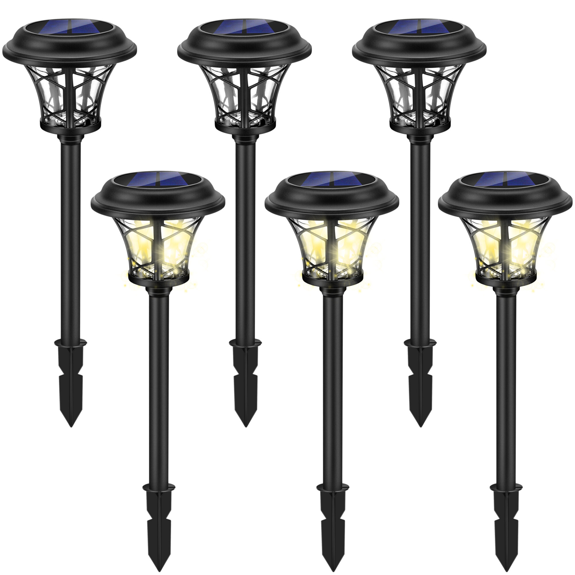 6 Pack Solar Pathway Lights Outdoor Landscape Lights for Lawn Patio Yard Garden 