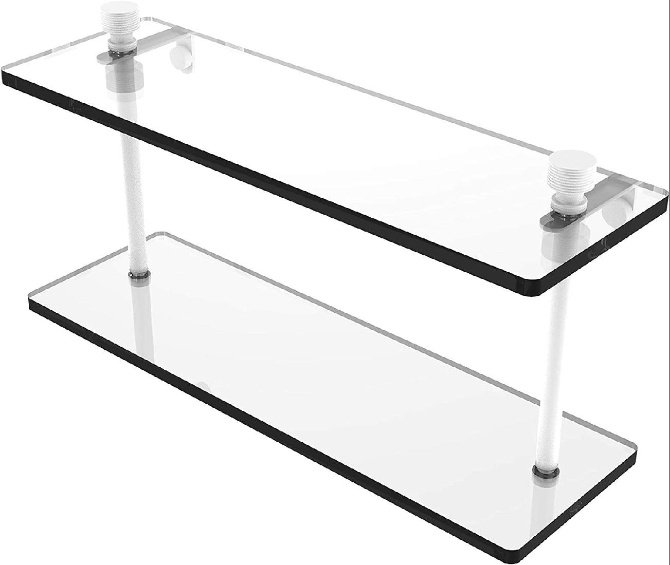 Latitude Run® Brass Two Tiered Glass Shelf Wayfair