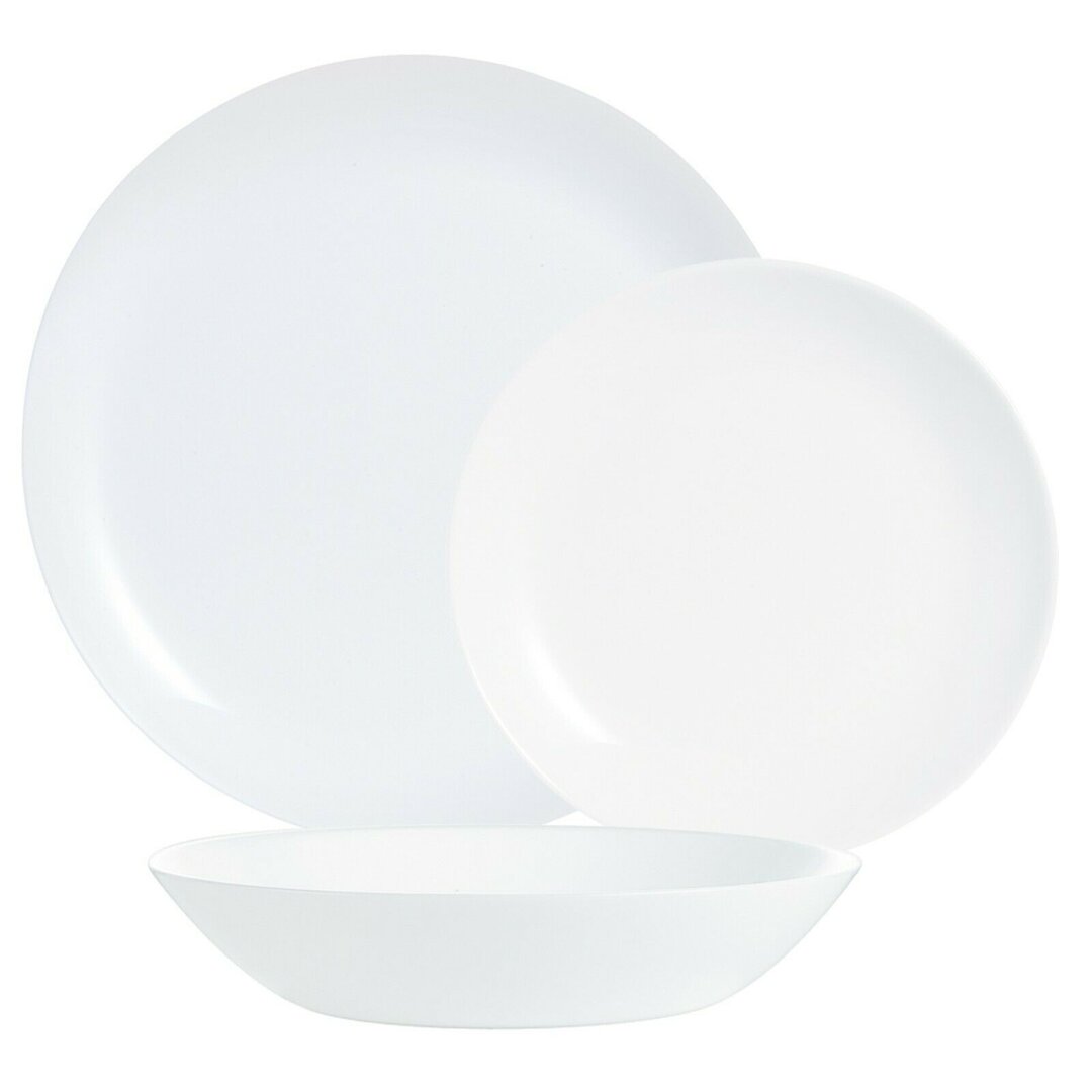 Opal 18 Piece Dinnerware Set white