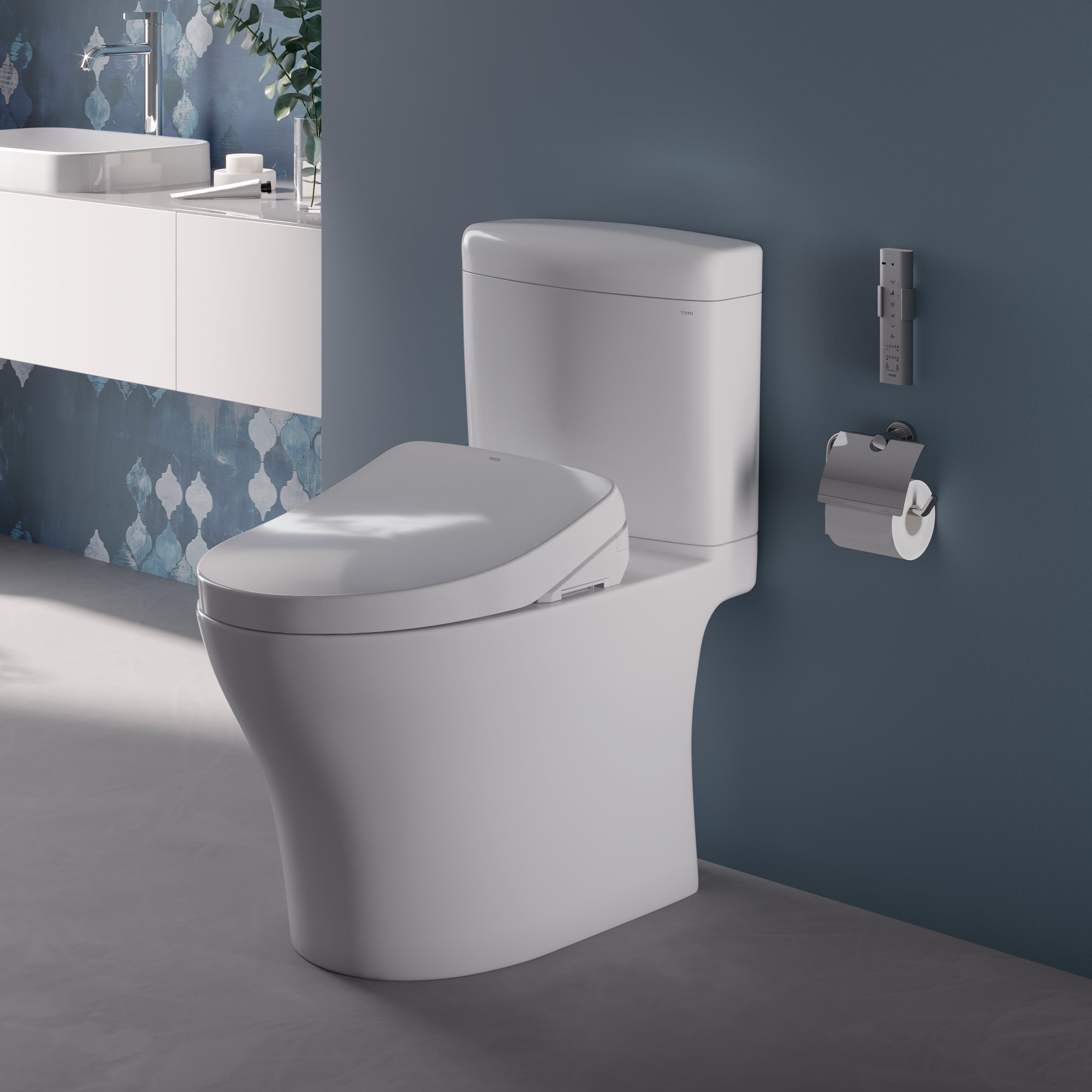 TOTO Aquia® 1.28 Gallons Per Minute GPF Elongated Chair Height Floor ...