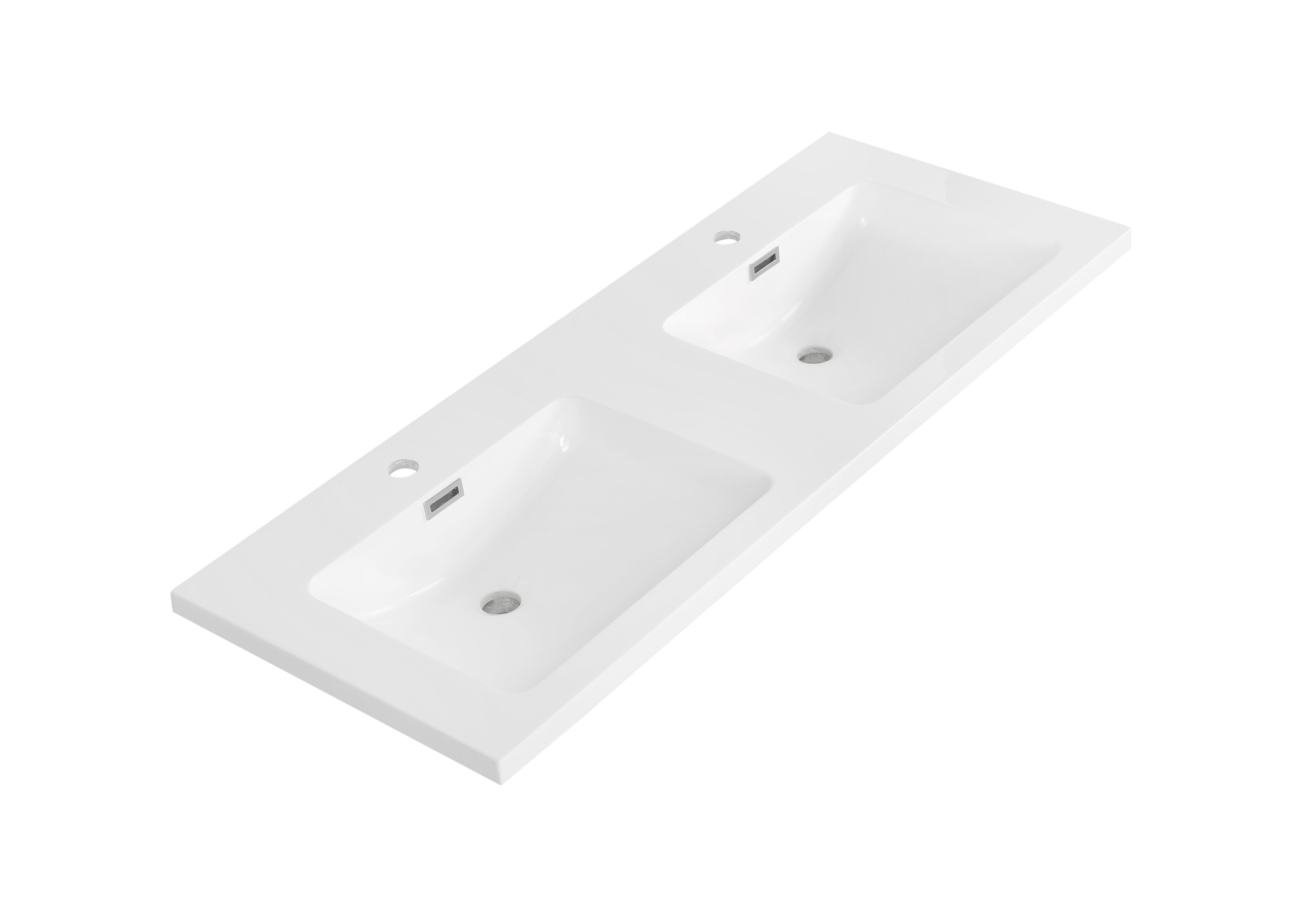 StreamlineBath 47.2'' Solid Surface Double Vanity Top with Sink and 2