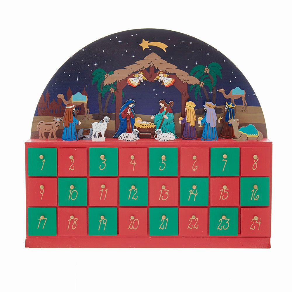 Kurt Adler Nativity Advent Calendar Decorative Accent | Wayfair