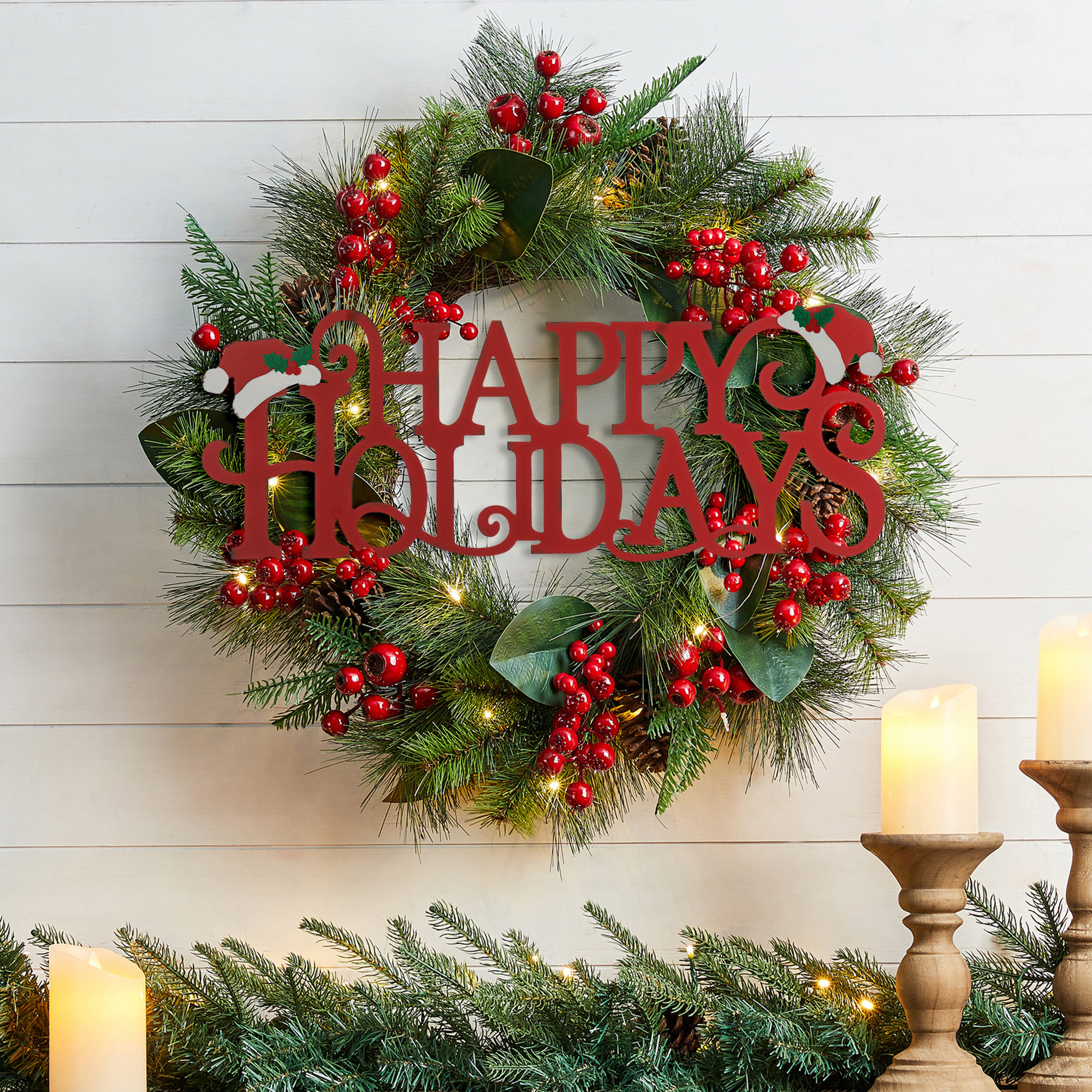 The Holiday Aisle® Happy Holidays Christmas Wall Décor Wayfair