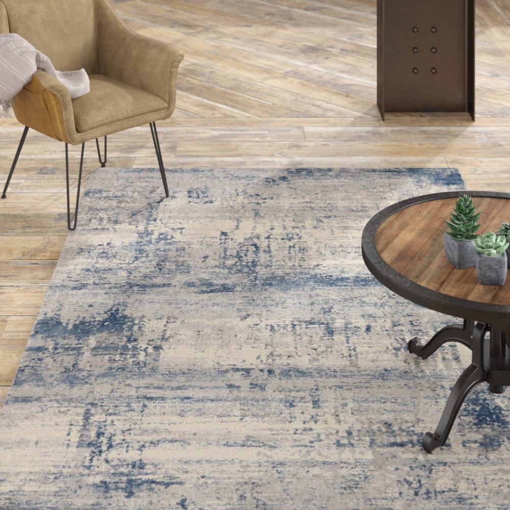 17 Stories Ariaya Gray/Blue/Ivory Rug & Reviews Wayfair