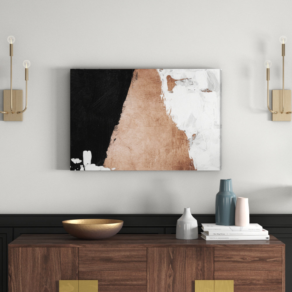 Mercer41 Abstract Night And Day Rose Gold, Modern & Contemporary Bronze by  Oliver Gal - Graphic Art on Canvas | Wayfair