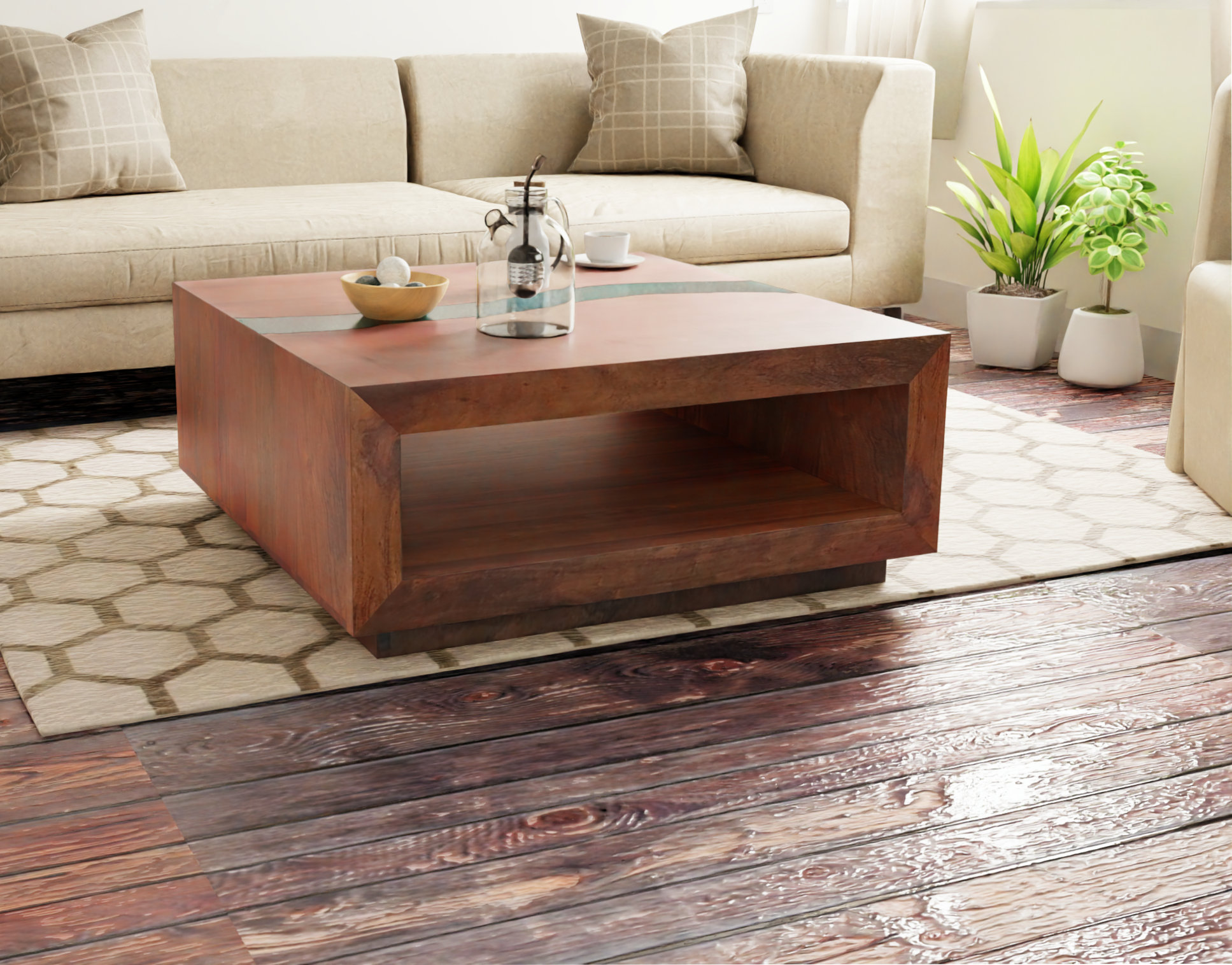 Loon Peak® Vancouver Solid Wood Modern Coffee Table | Wayfair