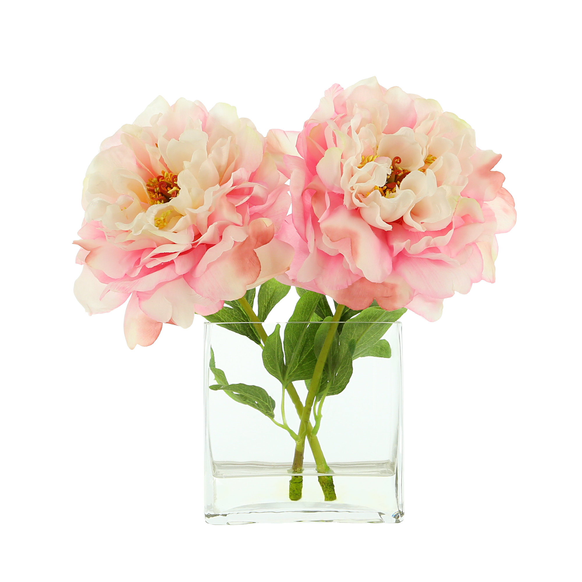 Creative Displays, Inc. Faux Peony Floral Arrangement in Vase & Reviews