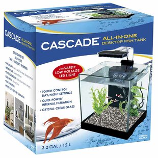 Water Terrarium Large Clear Screen Fish Tank Sturdy Durable Adjustable °F °C for Aquarium 
