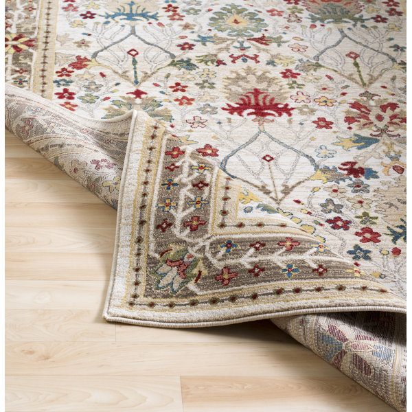 Lark Manor Dimmitt Performance Light Brown/Cream Rug & Reviews | Wayfair