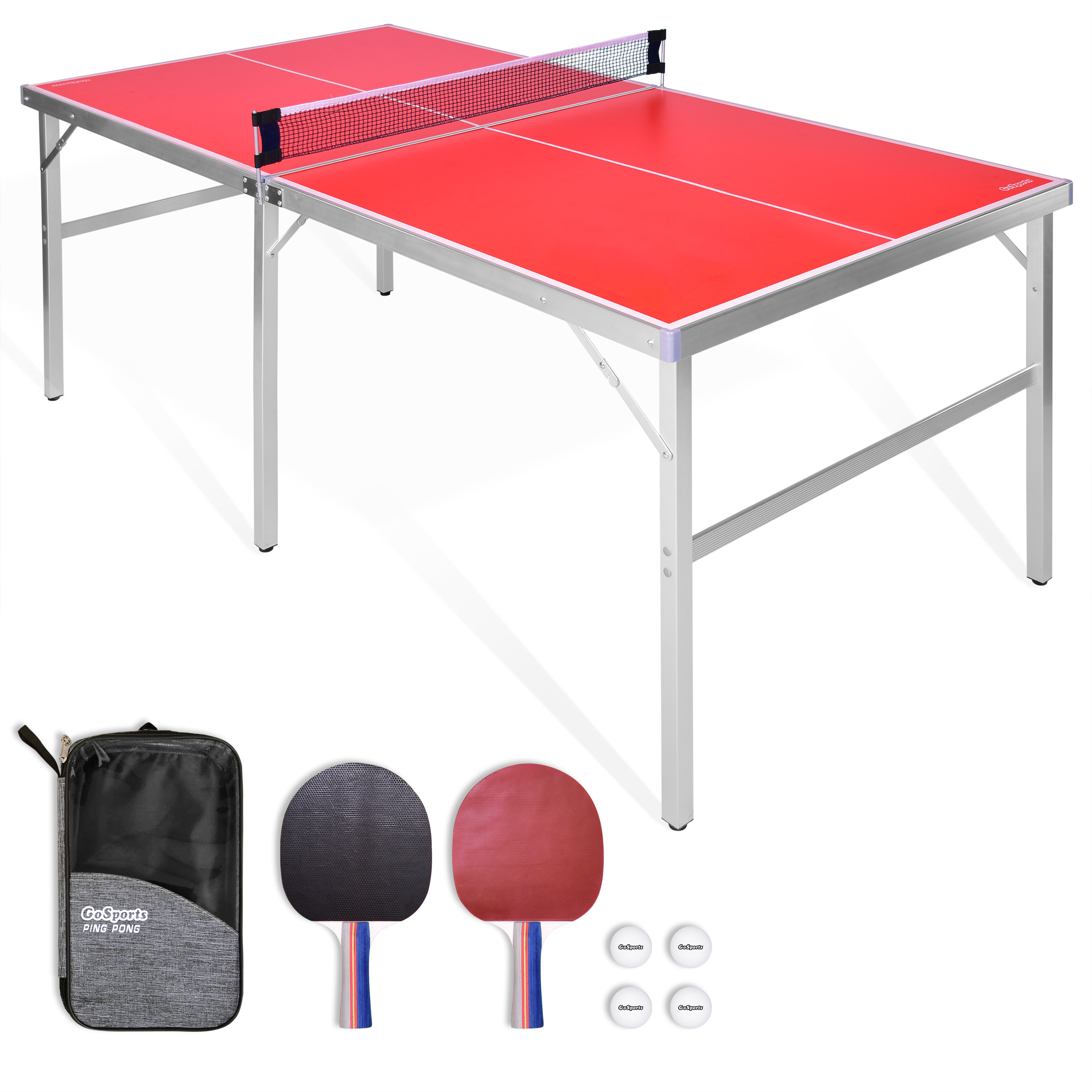 GoSports Foldable Indoor/Outdoor Table Tennis Table with Paddles and Balls  (64mm Thick)  Reviews | Wayfair