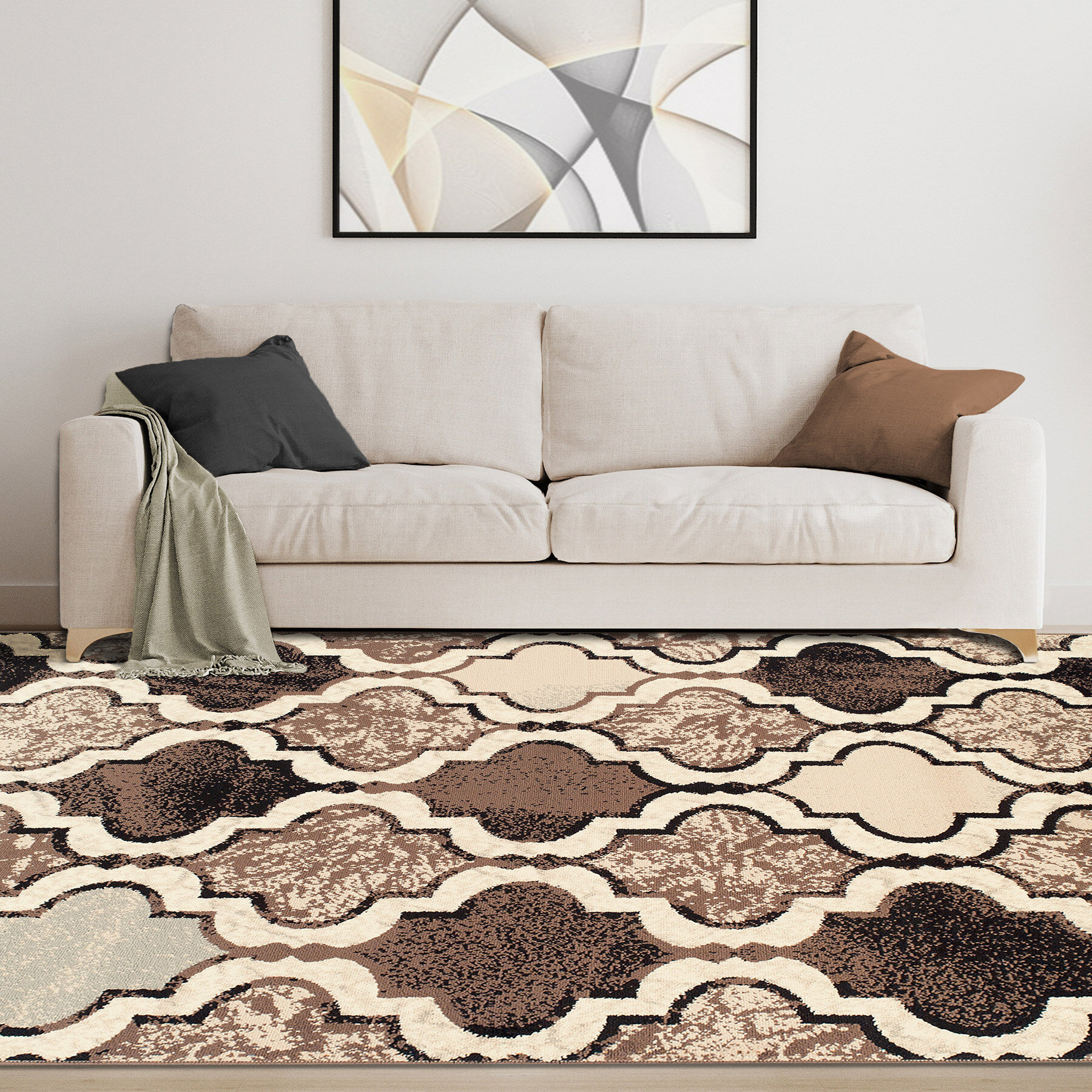 QUALITY MODERN GEOMETRIC FLORAL LOW COST MULTI 12 MM THICK SOFT LARGE SALE RUGS 