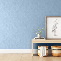 Wayfair | Blue Chevron & Herringbone Wallpaper You'll Love in 2023