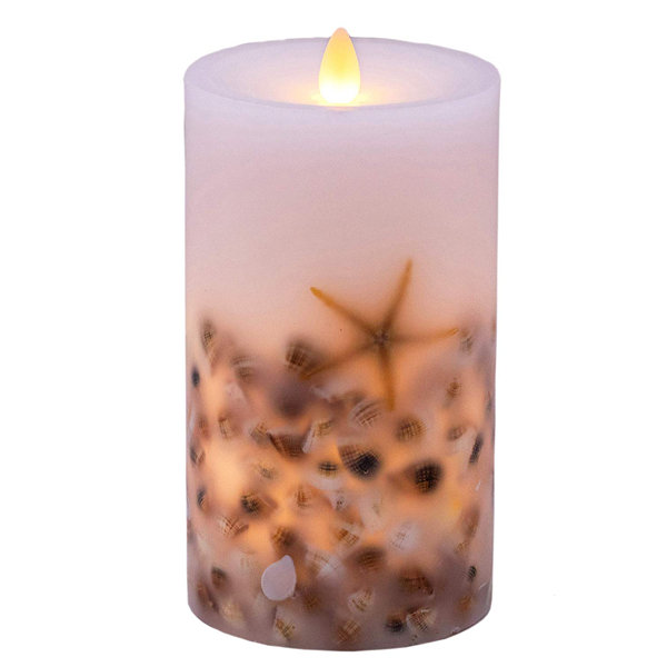 Home Decorated Candle Hand Poured Scented Pillar Soy Wax Seashell Candle 