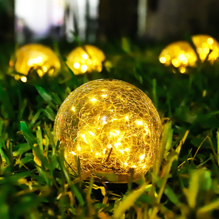 Politik vedholdende Hverdage HEDAQI Solar Cracked Glass Globe Ball Light Warm White LED Garden Lights  For Outdoor Pathway Yard Decor & Reviews | Wayfair