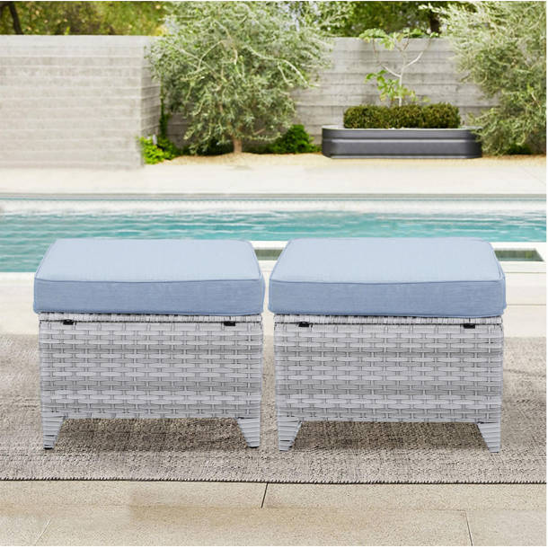 HUMMUH Carlos Brown Wicker Outdoor Lounge Chair With Beige Cushion 2 Pack Pw087 2