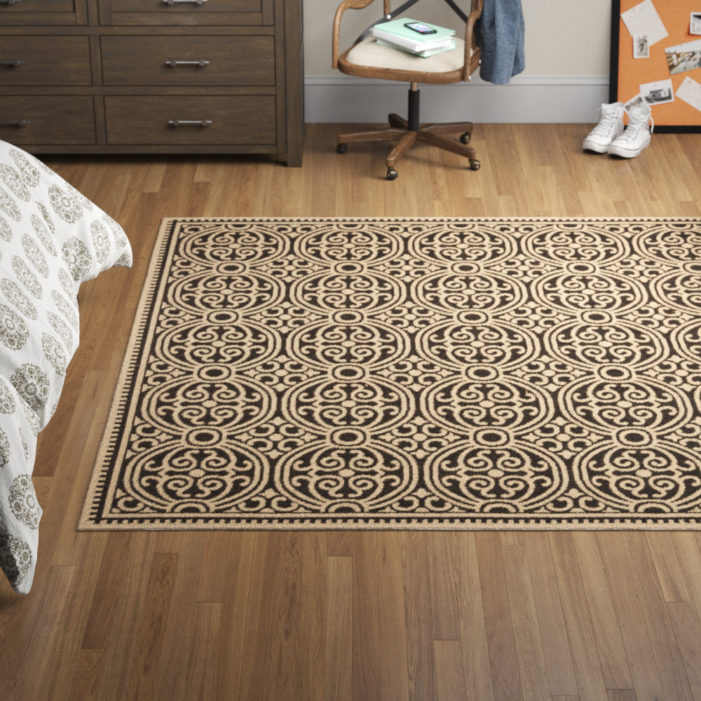 Darby Home Co Burnell Cream/Brown Area Rug | Wayfair