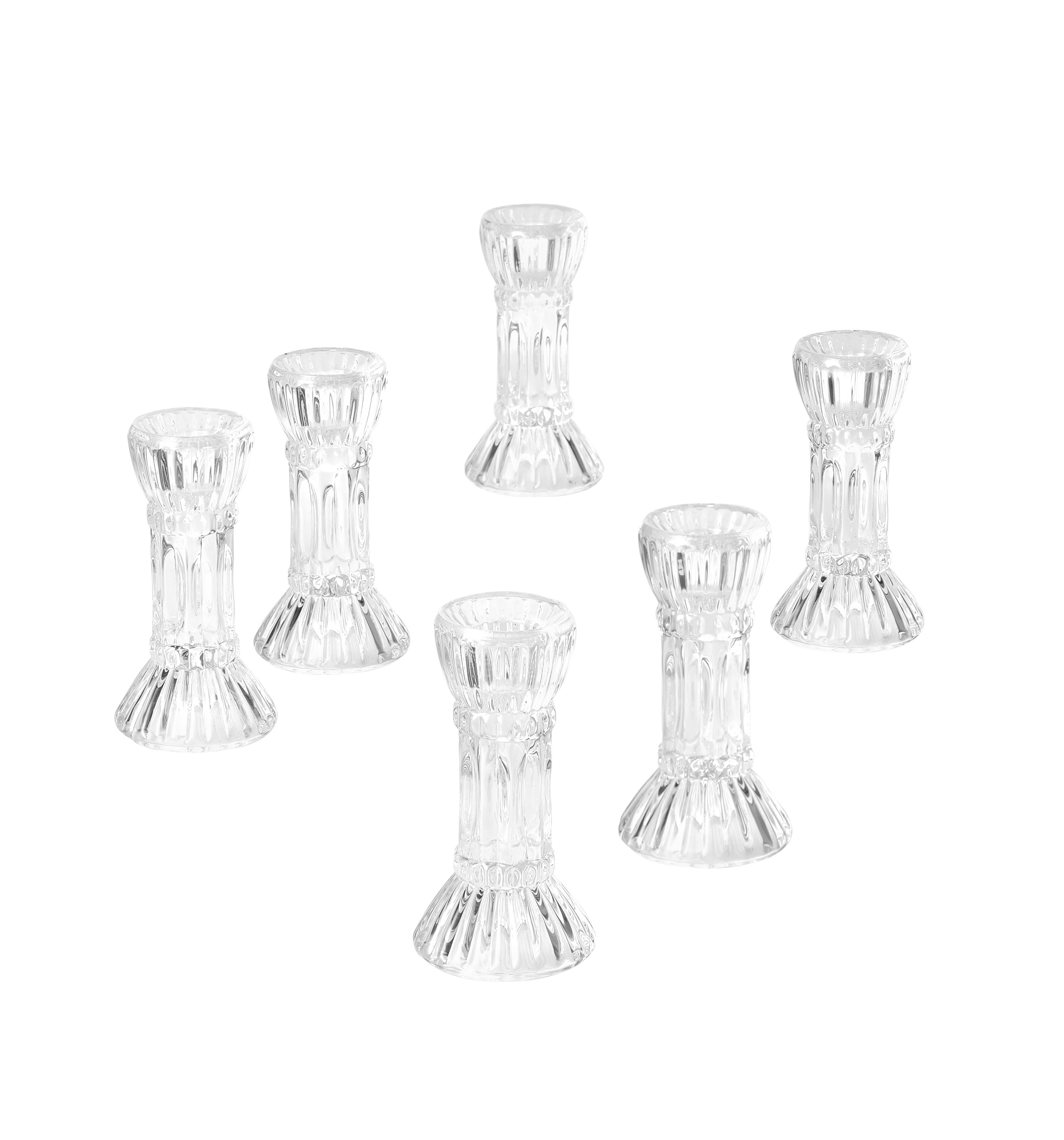 Red Barrel Studio® 6 Piece Glass Tabletop Candlestick Set Wayfair