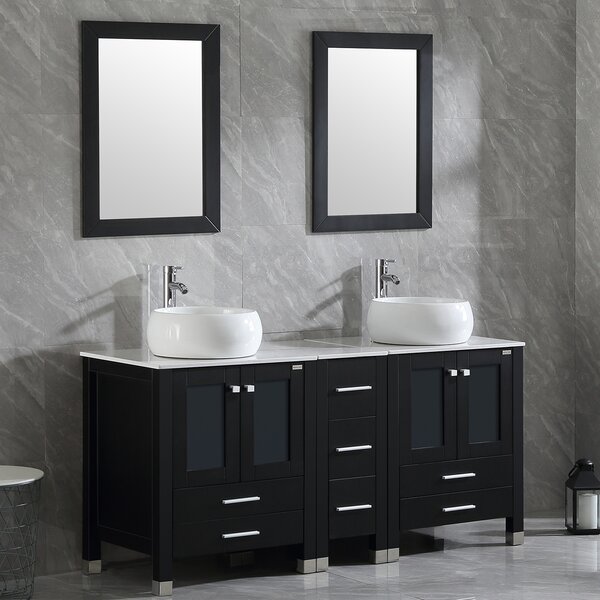 Ebern Designs Manni 60'' Free-standing Double Bathroom Vanity with ...