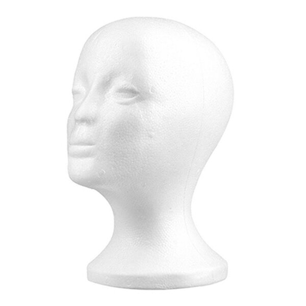 Female Styrofoam Mannequin Manikin Head Model Foam Wig Hair Glasses Display IM 