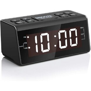 Westclox Black Instant Time Set Auto Daylight Savings Time Alarm Clock 120V AC 