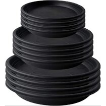 15 Pack 6" Round Black Plant Saucer Drip Trays Garden Plastic Pot Base Container 