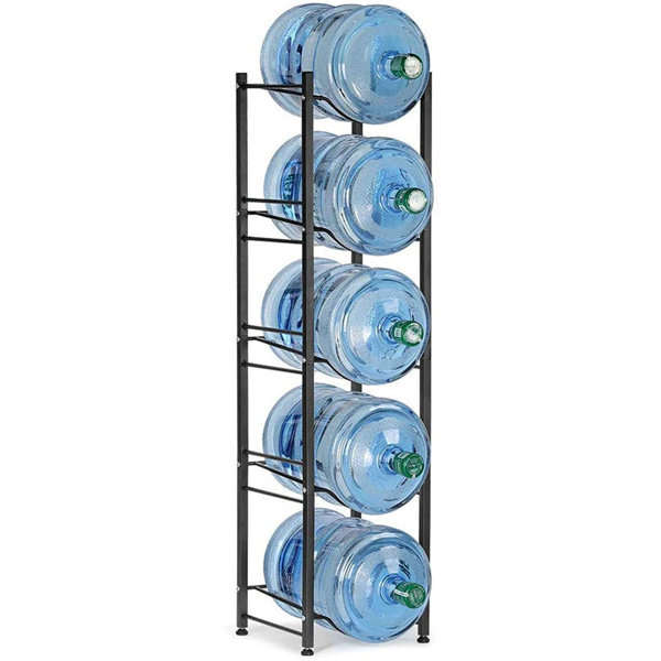 Home and Tea House Silver 3 Tier Water Bottle Holder for Three 5 Litre Water Bottles Sturdy Storage Rack in Office 