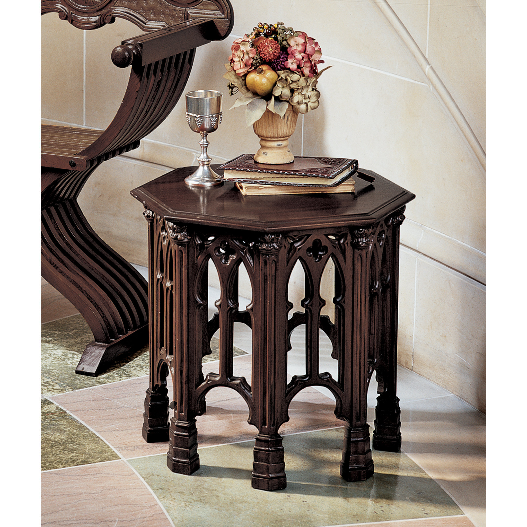 Design Toscano 21'' Tall Solid Wood Pedestal End Table & Reviews Wayfair