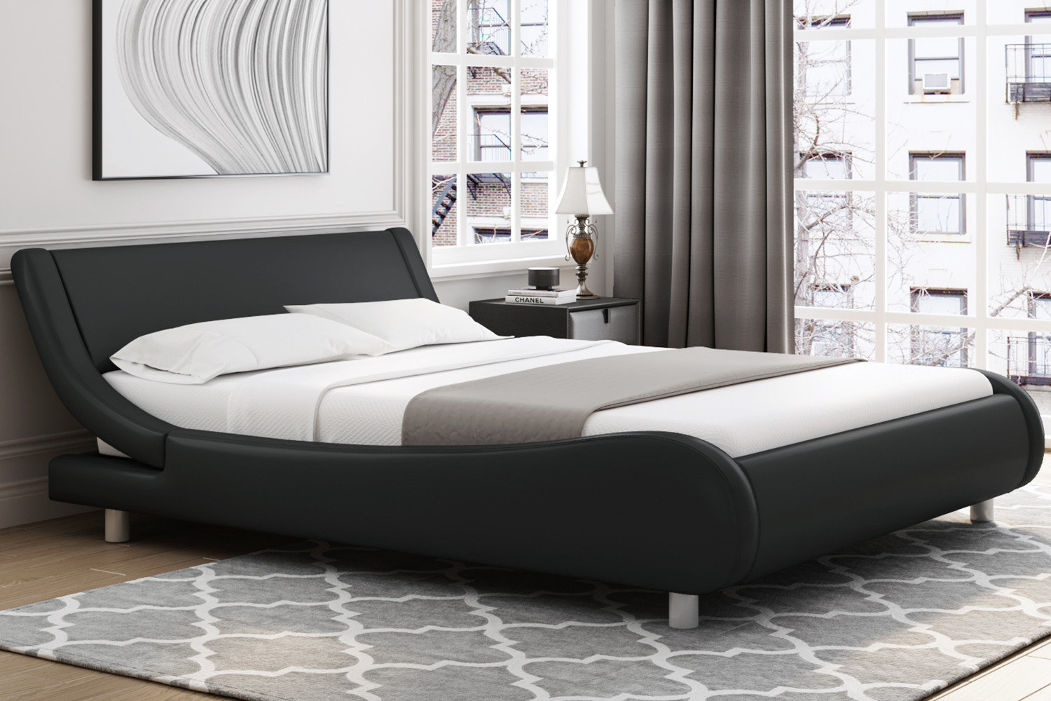 HOMECHO Mykenzie King Low Profile Sleigh Bed Wayfair