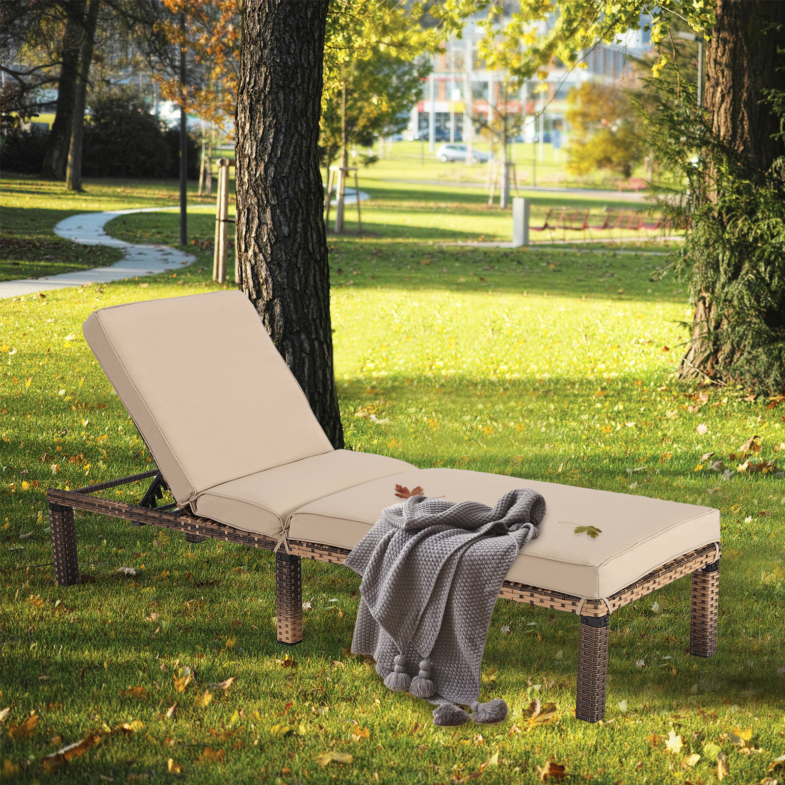 Latitude Run® Outdoor Wicker Chaise Lounge & Reviews Wayfair