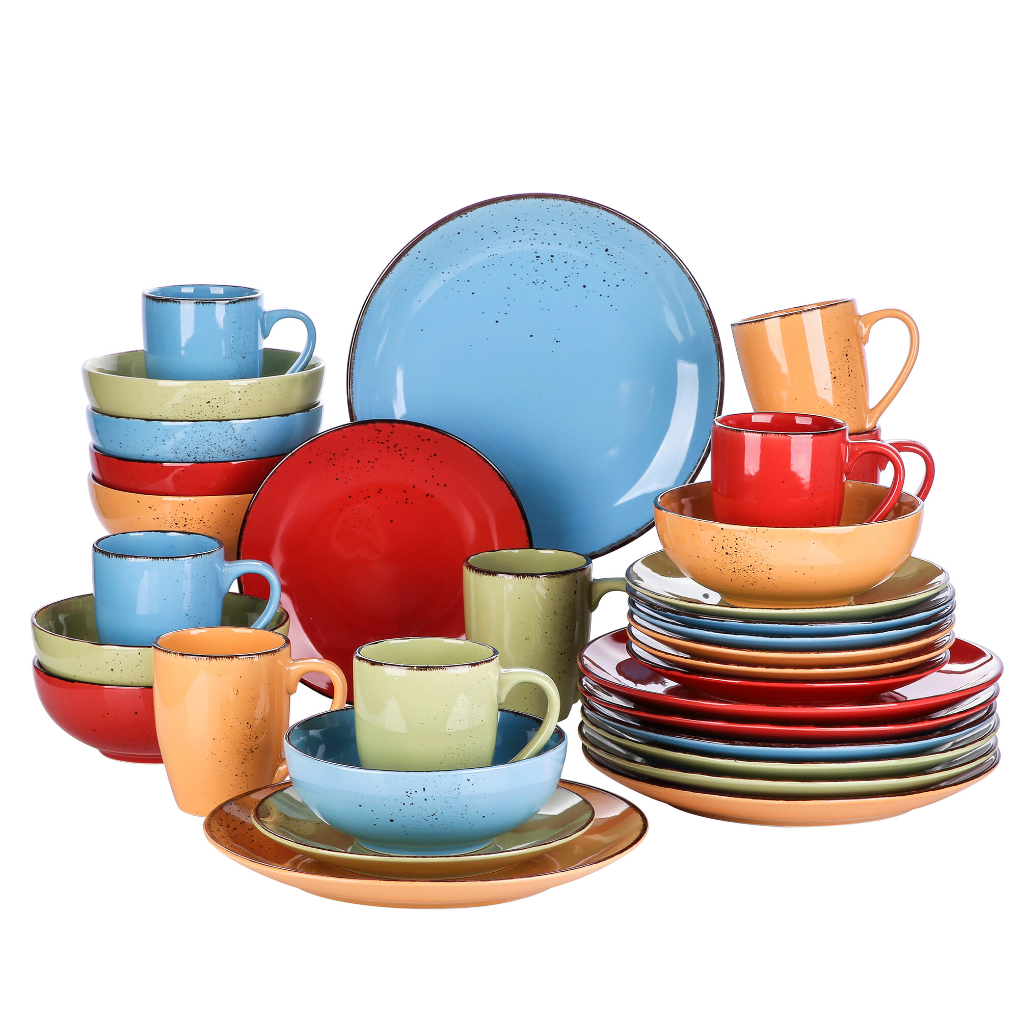 Vancasso Navia Porcelain Dinnerware Set Grass Green Tableware Plates Bowls Mugs 