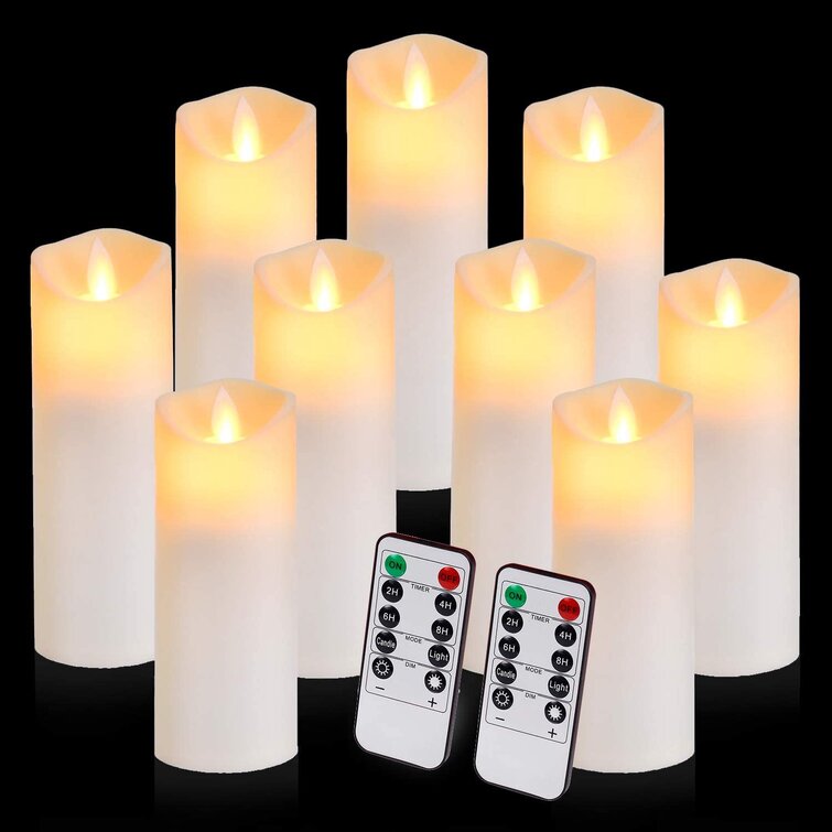Dripping Flameless Candles Flickering LED Candles Set of 9 with Remote Control 