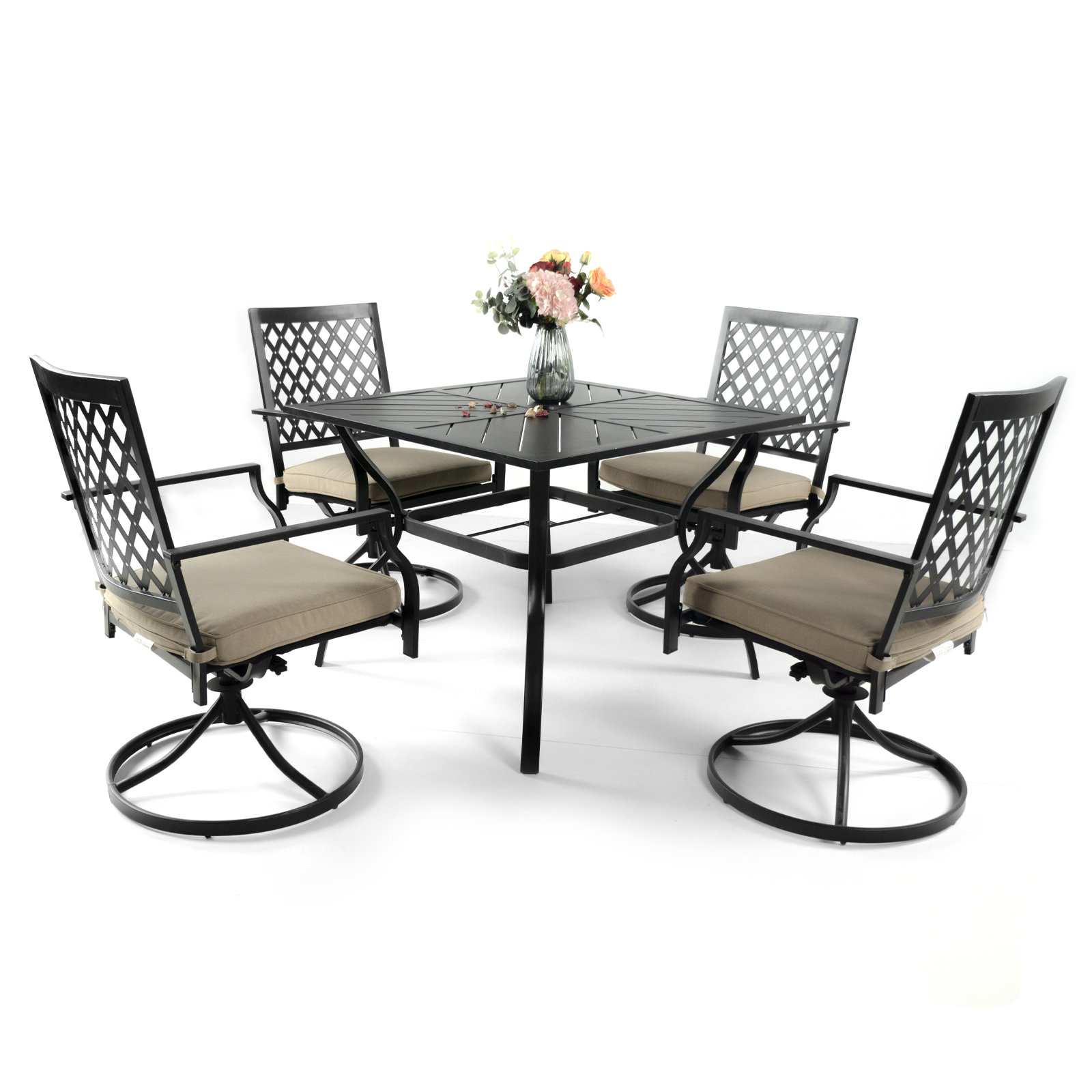 Canora Grey Frohmund Square 4 Person Outdoor Dining Set Wayfair