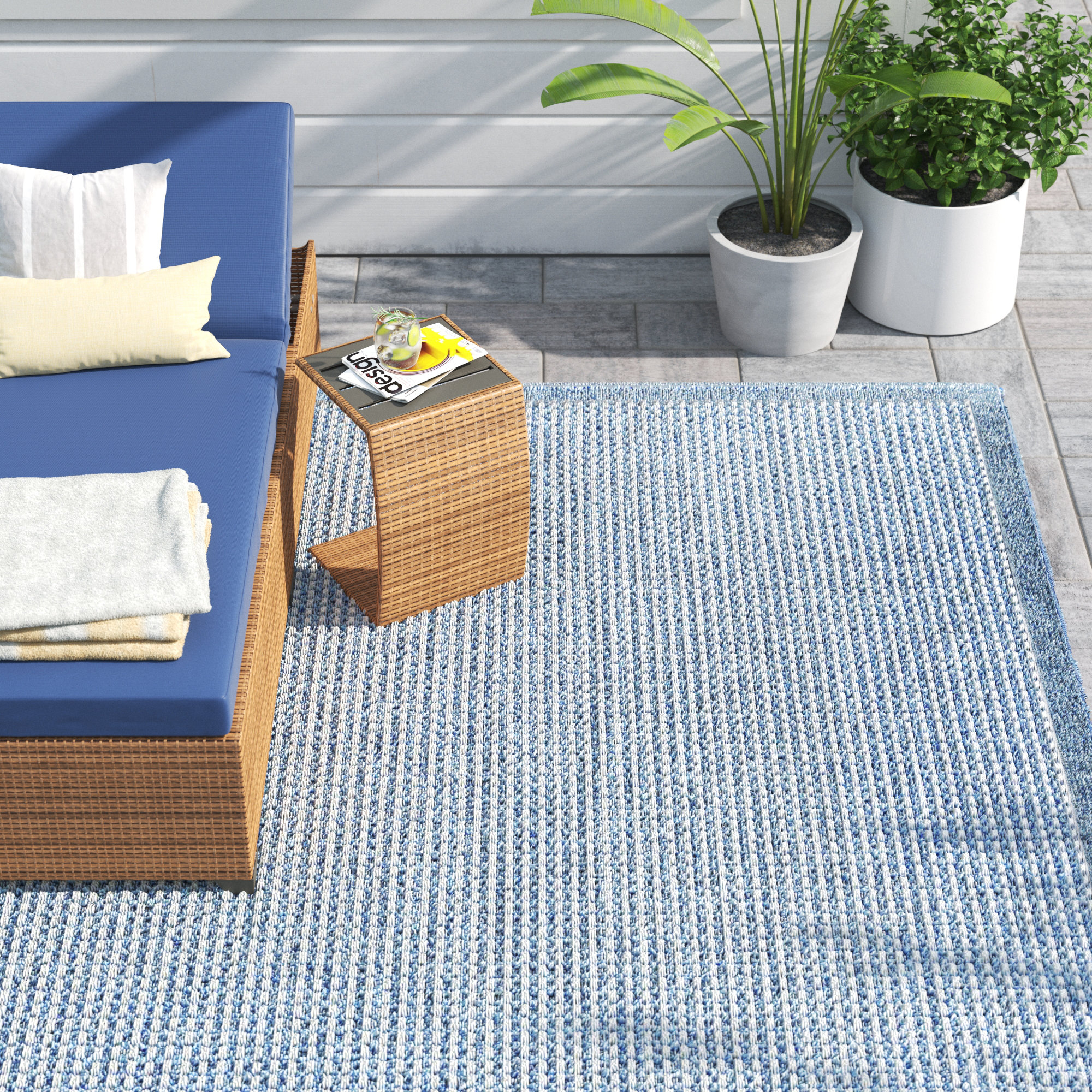Sol 72 Outdoor™ Abingd Blue Indoor/Outdoor Rug & Reviews | Wayfair
