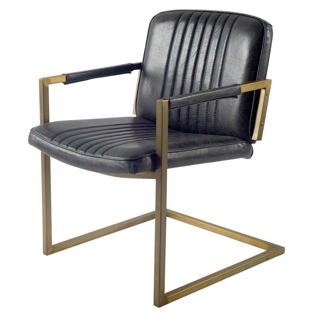 black brass dining chair